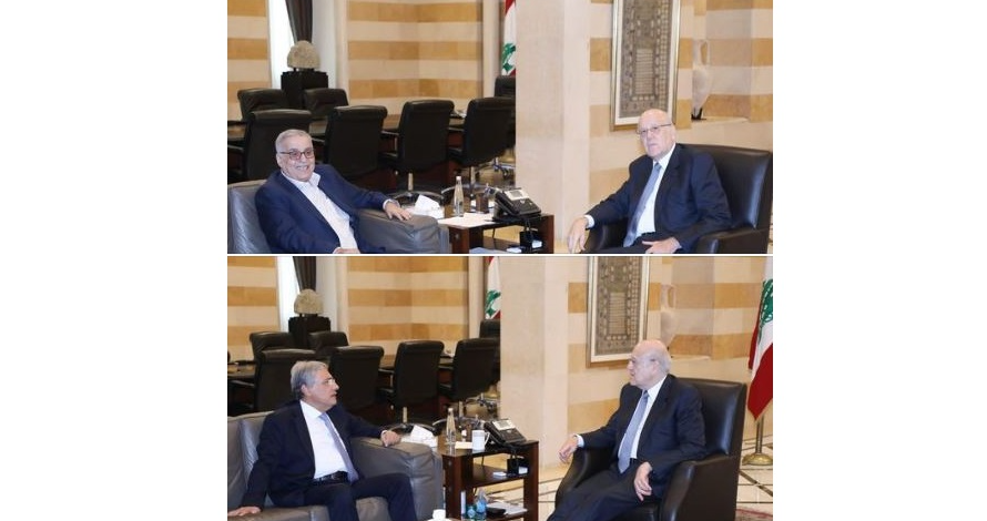ميقاتي تابع ملف الجمارك والتجديد لليونيفيل وعرض مع زواره شؤونا عامة والقاضي الحجار حضر الى السرايا مستمعا اليه بشأن الاخبار المتعلق بالكهرباء