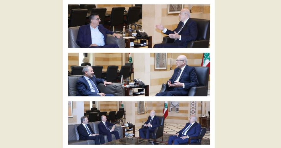 رئيس الحكومة عرض مع زواره المستجدات وتابع مع وزير الشؤون وضع النازحين "تجدد": نرفض ربط الانتخابات الرئاسية بوقف إطلاق النار في الجنوب حجار : مشكلة النازحين السوريين تتطلب حوارا معمقا مع مفوضية