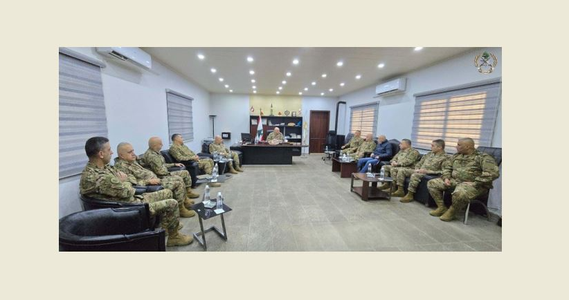 الجيش: وصول قائد الجيش الى قيادة لواء المشاة السابع في ثكنة فرنسوا الحاج - مرجعيون