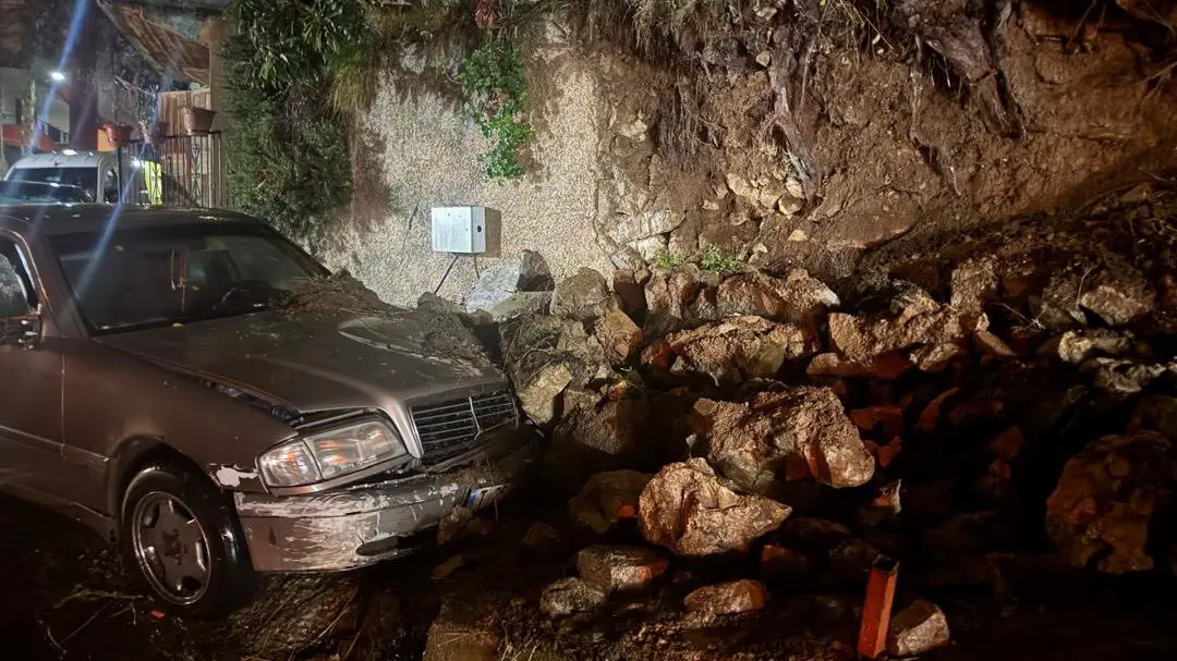 إنهيار جدار دعم في بيت الفقس ـ الضنّية بسبب الأمطار