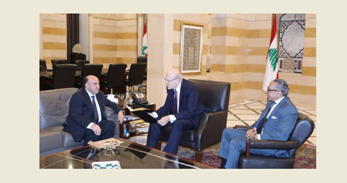 ميقاتي تسلم دعوة أردنية مصرية للمشاركة في مؤتمر "الاستجابة الانسانية في غزة" وتابع مع زواره شؤونا مالية وعامة