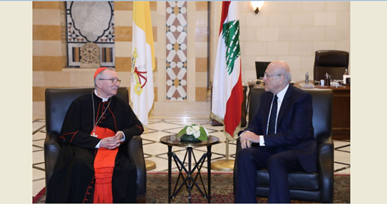 ميقاتي في اللقاء الصحافي المشترك مع بارولين: أولويات تجمعنا مع الكرسي الرسولي ومنها السعي لعدم تحويل لبنان ساحة للنزاعات المسلحة والحرص على افضل العلاقات مع الدول الصديقة والداعمة له
