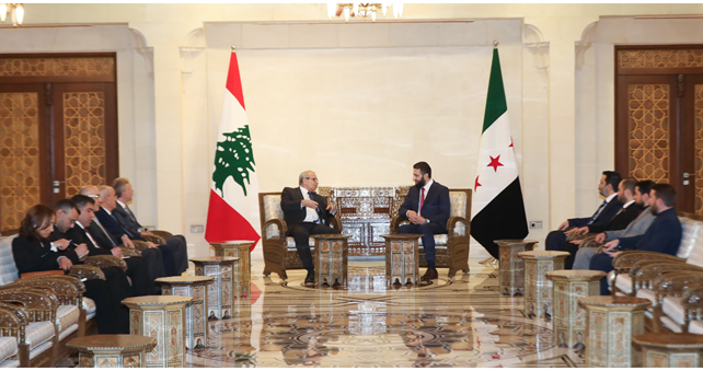 اجتماع بين سلام والشرع في حضور وفدي لبنان وسوريا